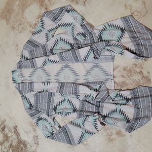 Aztec Print Drape Cardigan